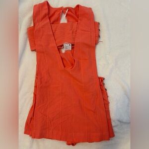 Free People Tropical Nectar Coral Pink Romper with Bandeau